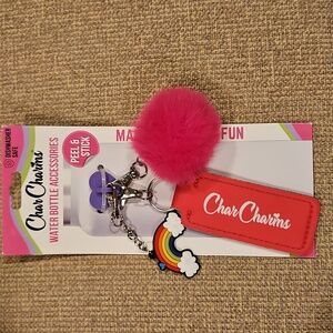 Char CHARMS Water Bottle Accessories Peel And Stick Rainbow Furry NWT